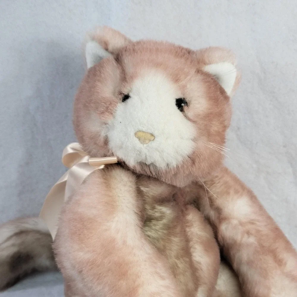 Vintage 1990 Hallmark Hartline Stuffed Plush Animal Blue Eyes Kitty‎ Cat